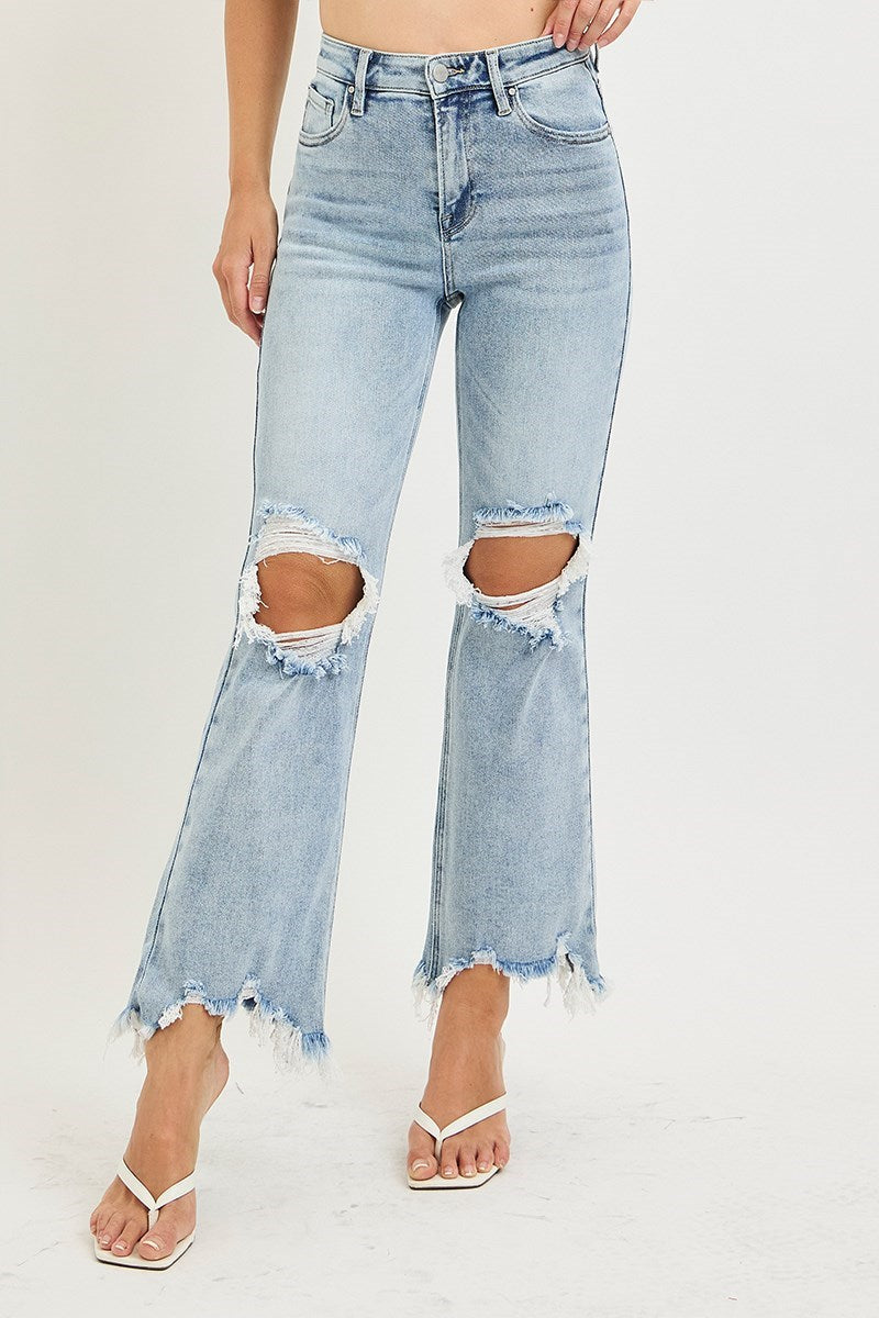 HIGH RISE-CROP STRAIGHT JEANS