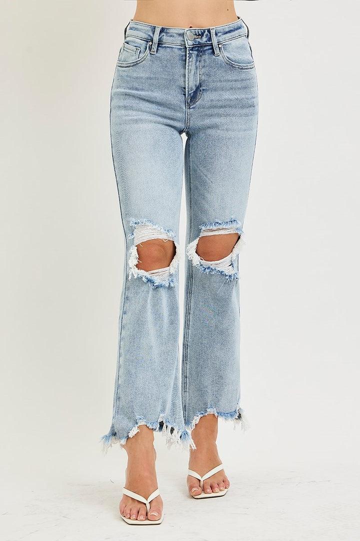 HIGH RISE-CROP STRAIGHT JEANS