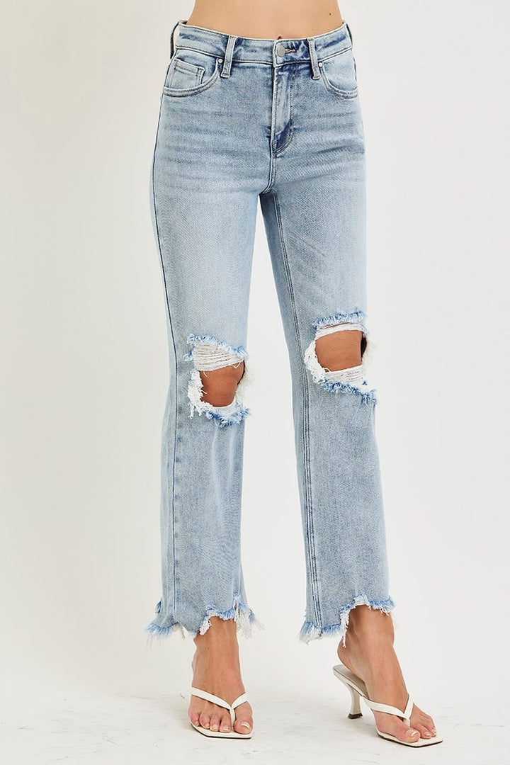 HIGH RISE-CROP STRAIGHT JEANS