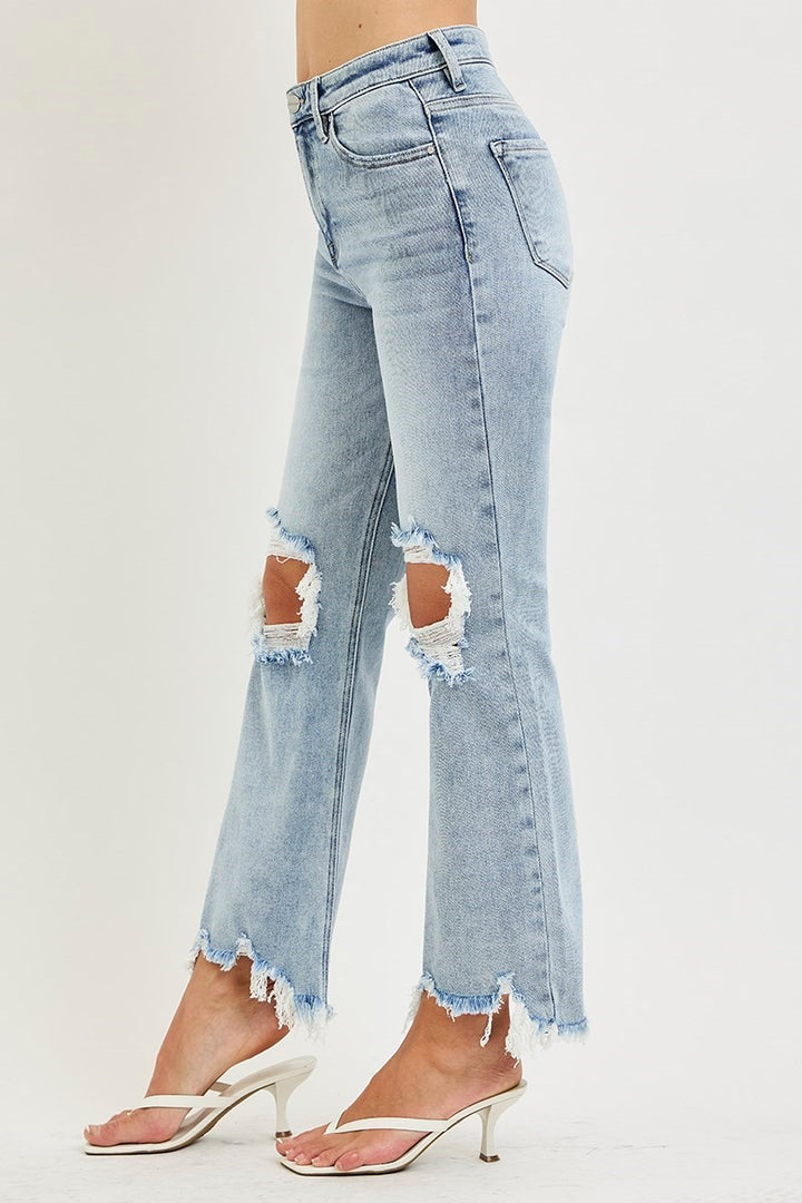 HIGH RISE-CROP STRAIGHT JEANS