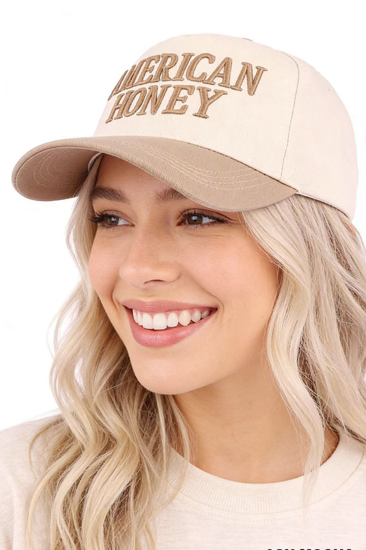 American honey two tone canvas cotton cap