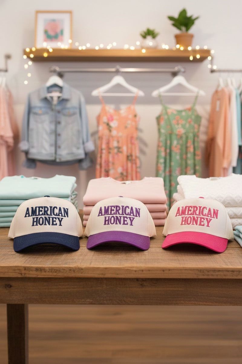 American honey two tone canvas cotton cap