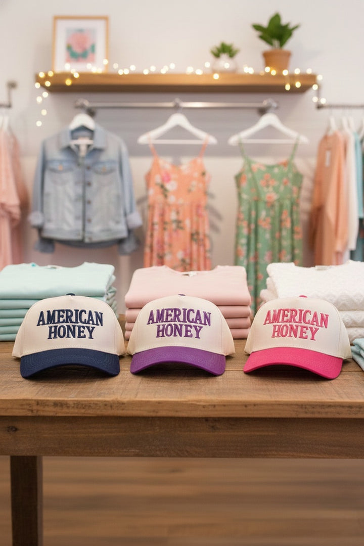 American honey two tone canvas cotton cap