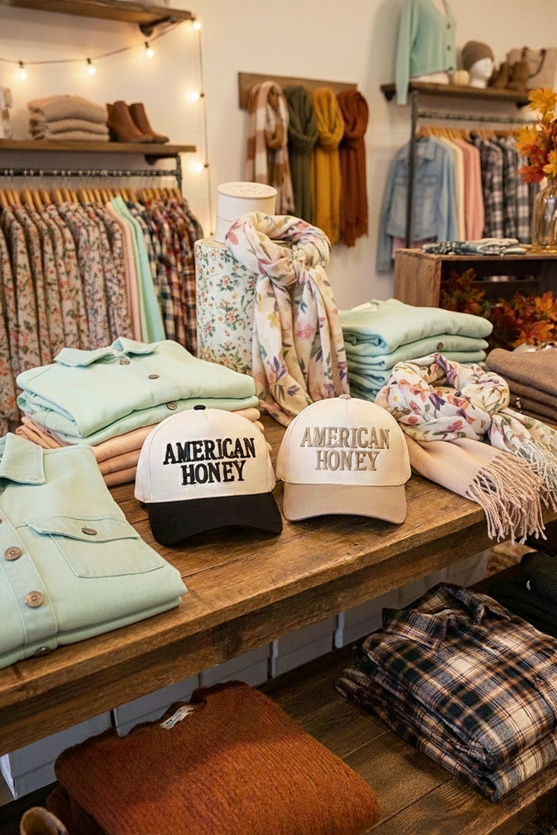 American honey two tone canvas cotton cap