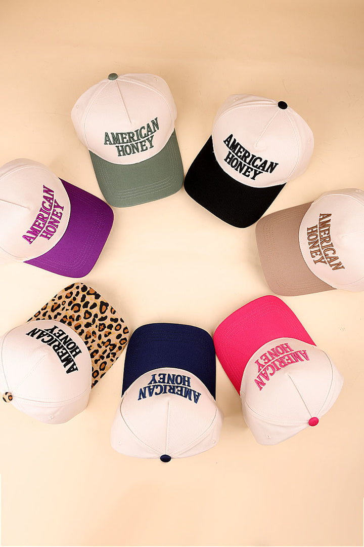 American honey two tone canvas cotton cap