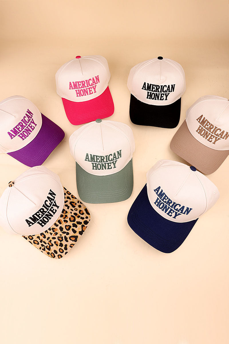 American honey two tone canvas cotton cap