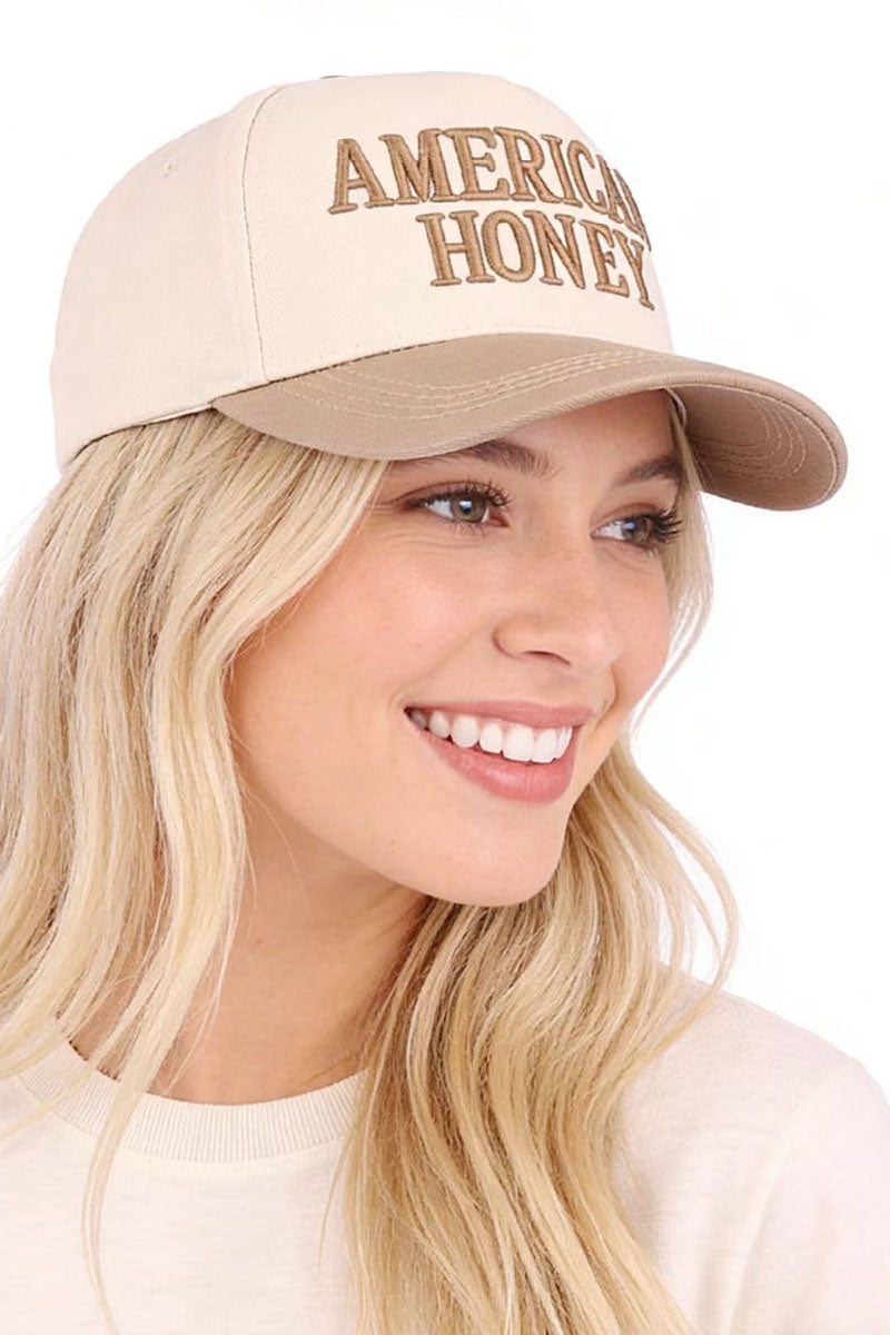 American honey two tone canvas cotton cap