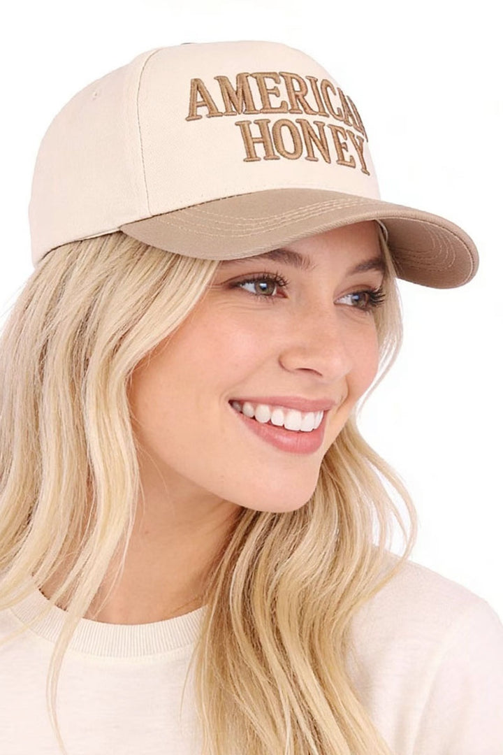 American honey two tone canvas cotton cap