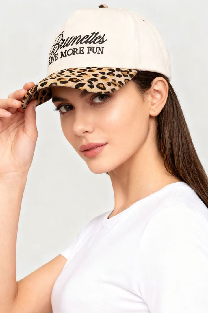 Brunettes have more fun two-tone canvas cotton cap