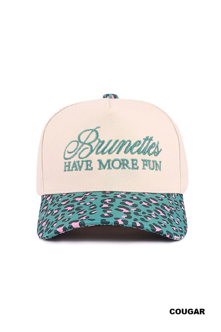 Brunettes have more fun two-tone canvas cotton cap