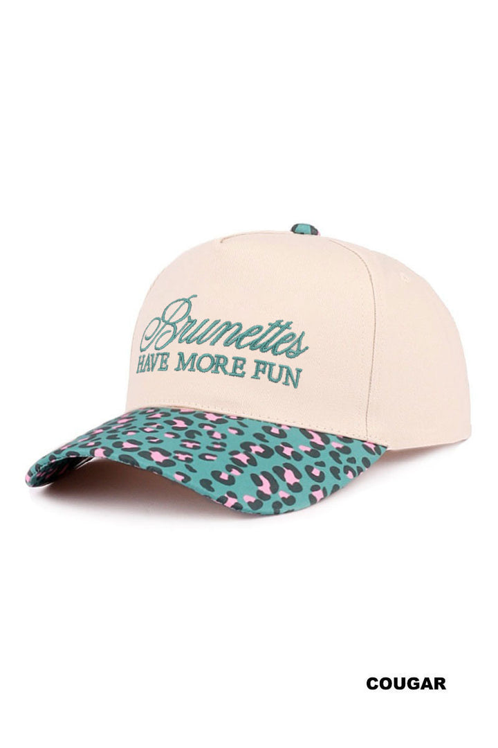 Brunettes have more fun two-tone canvas cotton cap