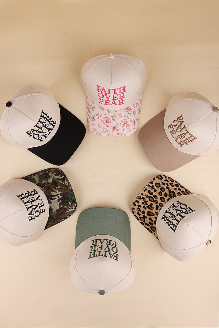 Faith over fear two tone cotton hat