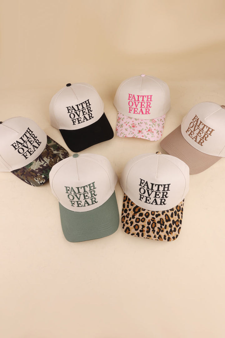 Faith over fear two tone cotton hat