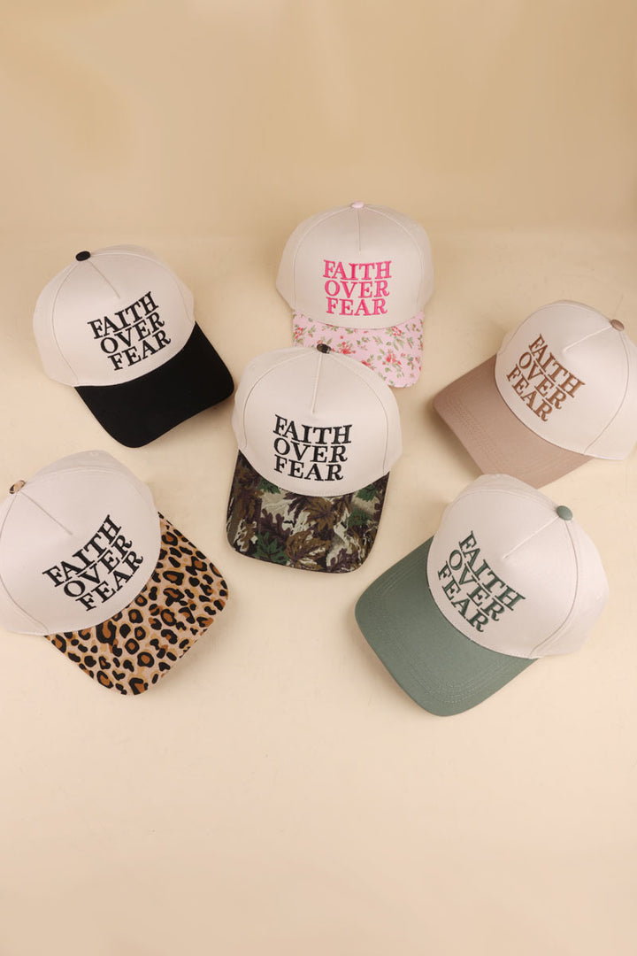 Faith over fear two tone cotton hat