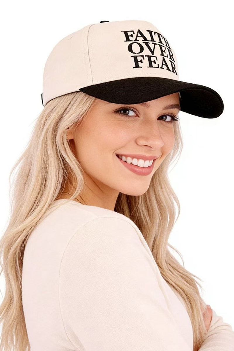 Faith over fear two tone cotton hat