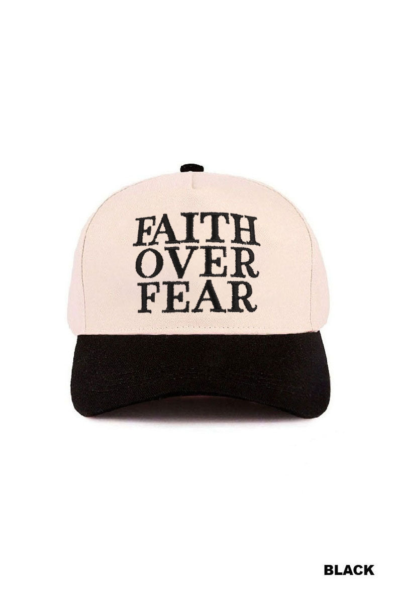 Faith over fear two tone cotton hat