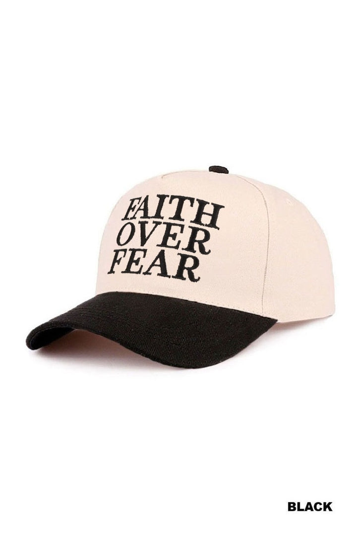 Faith over fear two tone cotton hat
