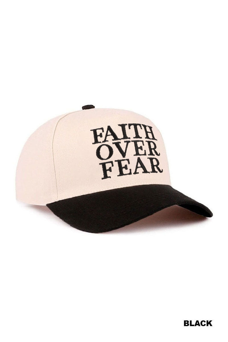 Faith over fear two tone cotton hat