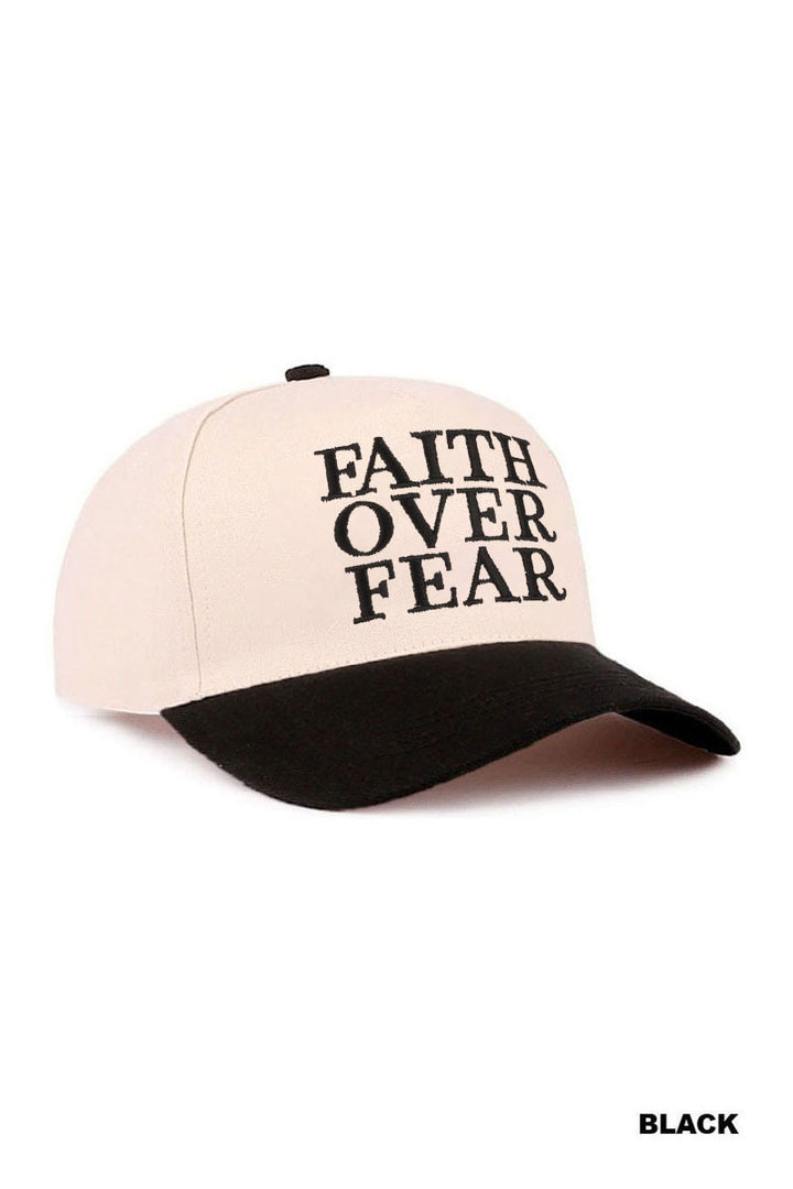 Faith over fear two tone cotton hat