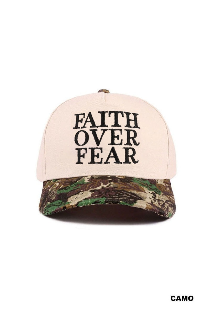 Faith over fear two tone cotton hat