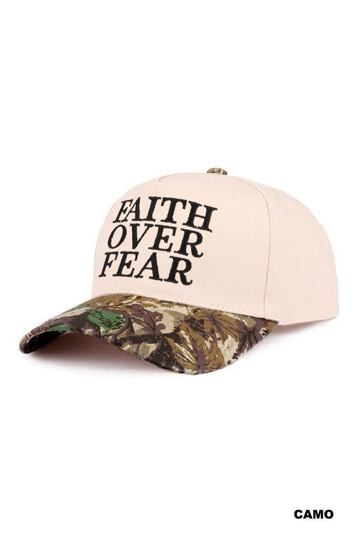 Faith over fear two tone cotton hat