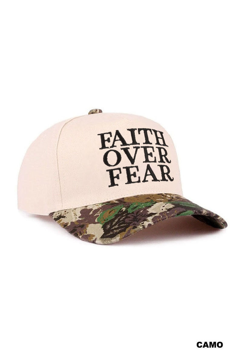 Faith over fear two tone cotton hat