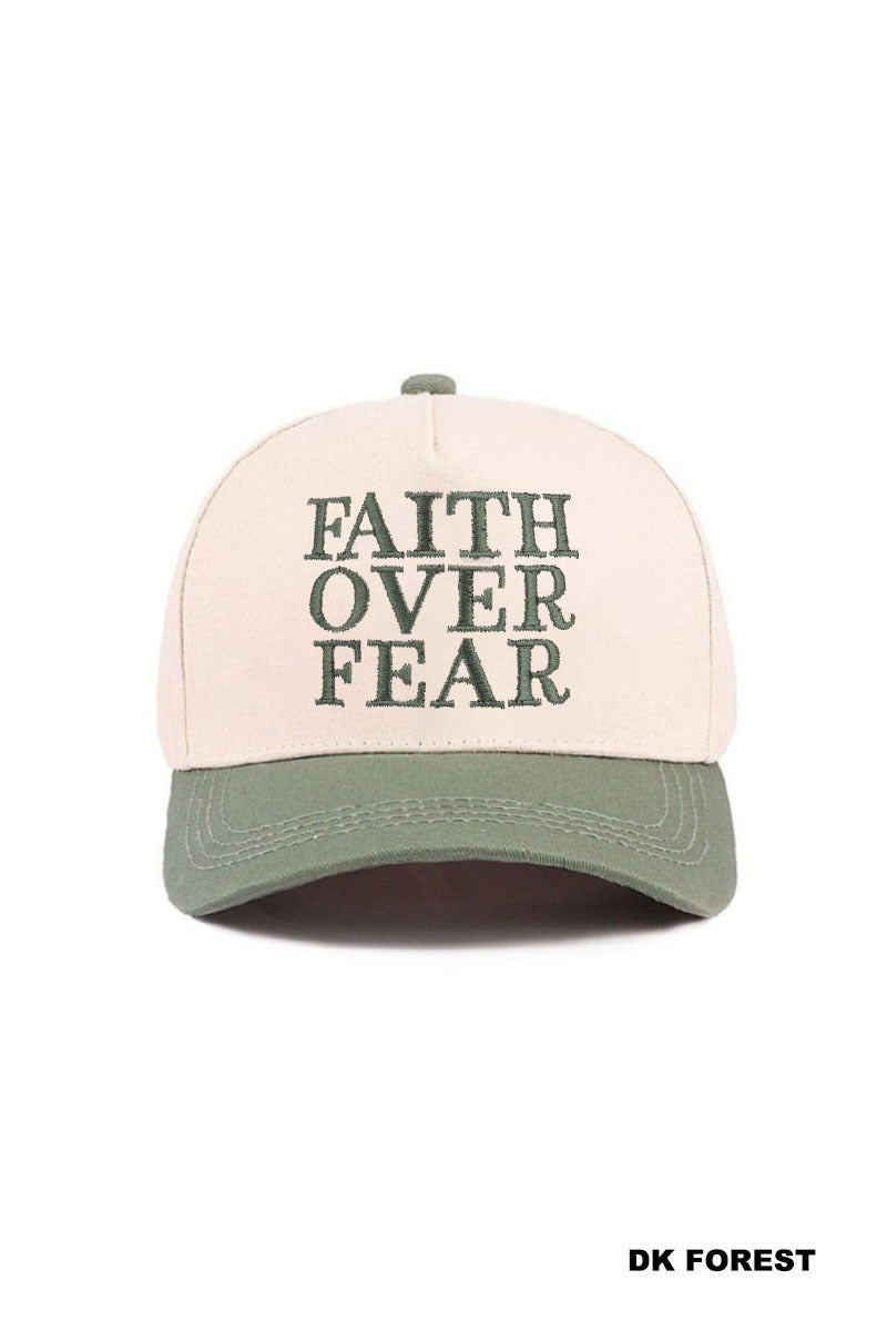 Faith over fear two tone cotton hat