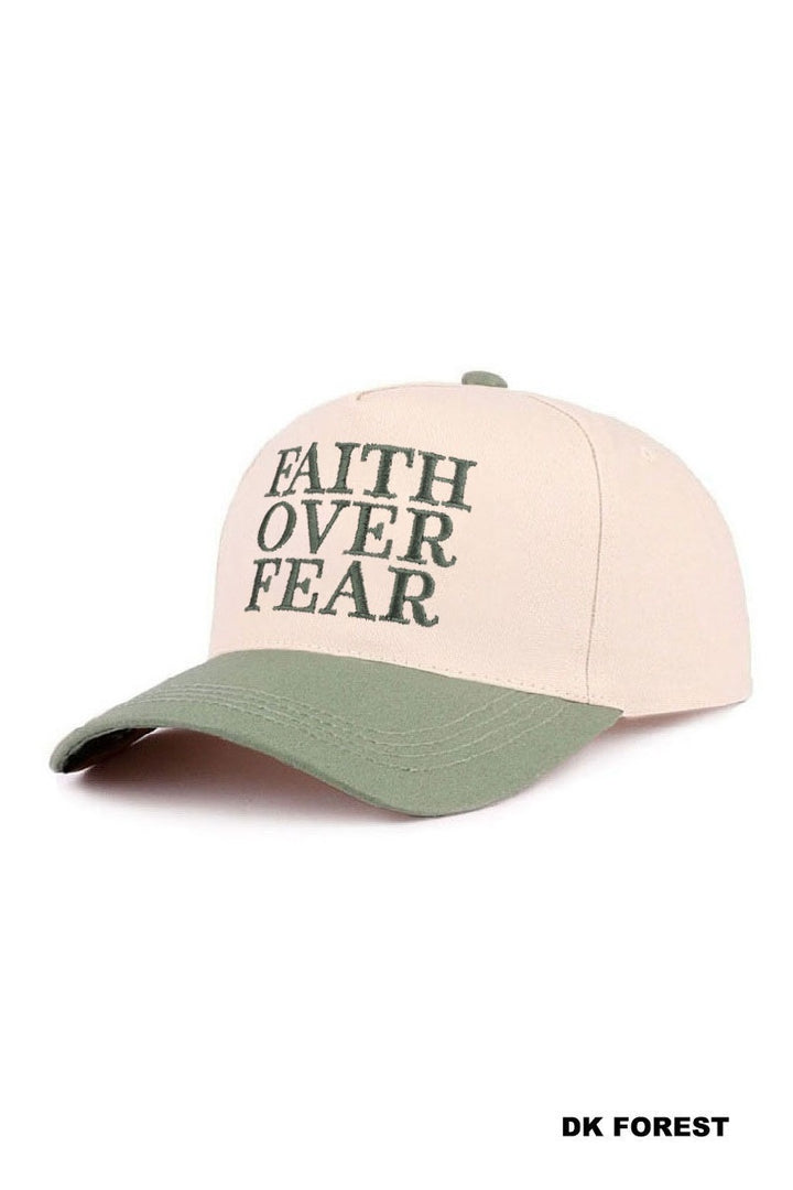 Faith over fear two tone cotton hat