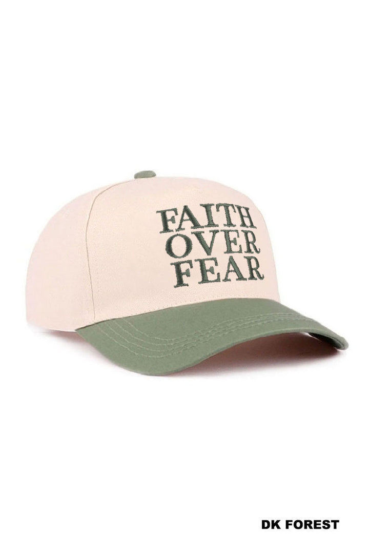 Faith over fear two tone cotton hat