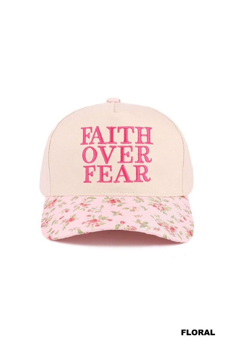 Faith over fear two tone cotton hat