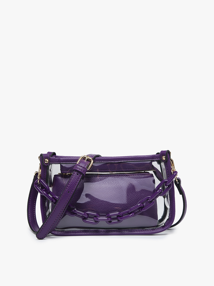 Jen &amp; Co. - Jessica Stadium Clear Crossbody Bag – Chain Strap | M2226CR