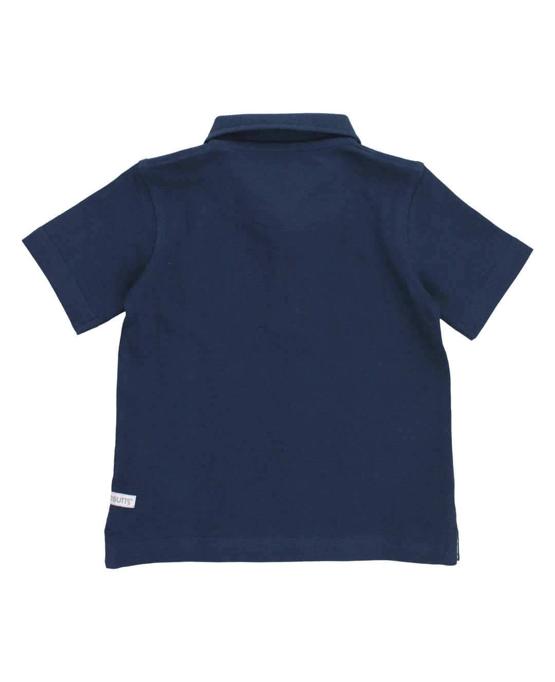 RuffleButts  - Boys Dark Navy Pique Short Sleeve Polo Shirt