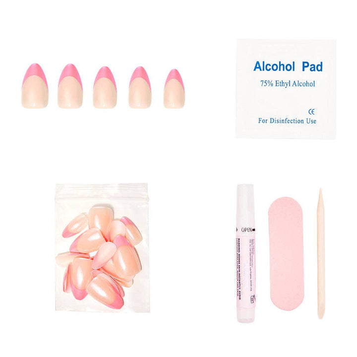 Glamnetic - Bubble Gum Glaze Press-On Nails|Pink French Tip|Pink