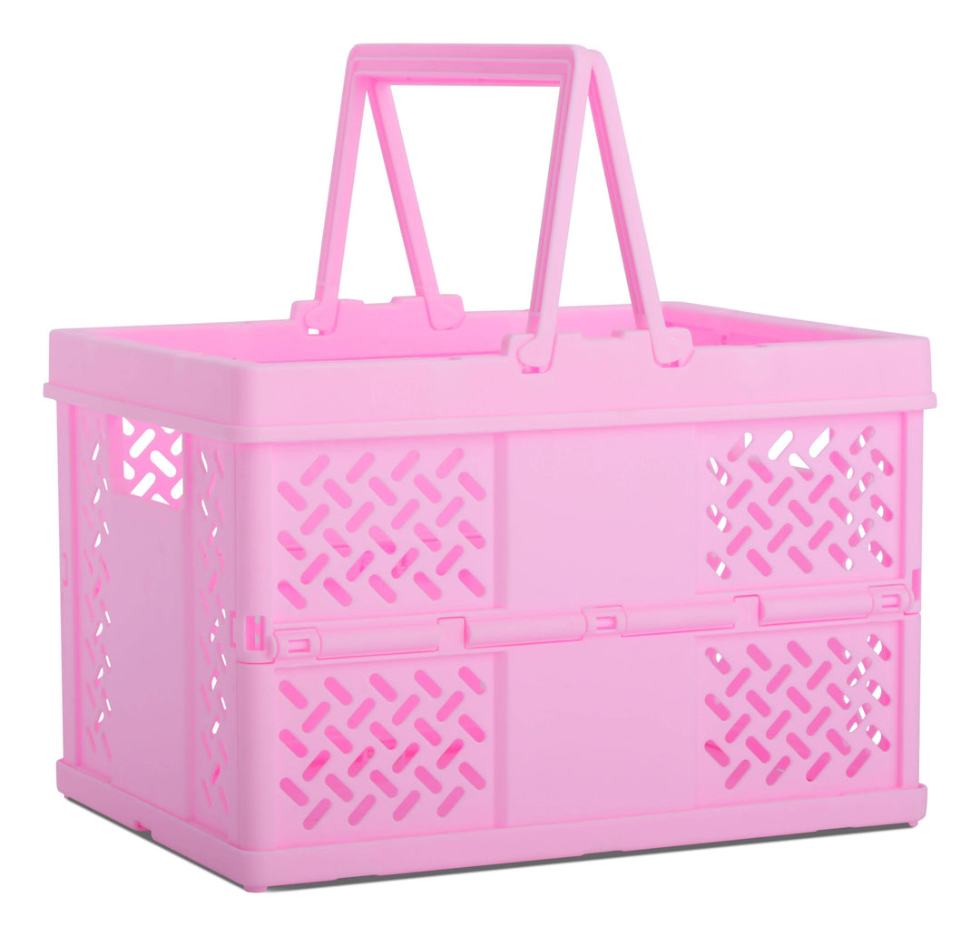 Iscream - PINK FOLDABLE STORAGE CRATE SMALL