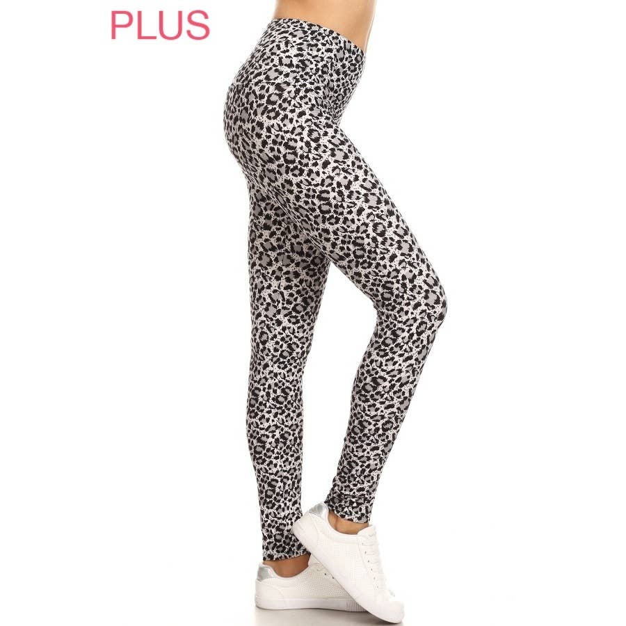 Leggings Depot - Plus Size 5" Band Buttery Soft High Waist Print Leggings
