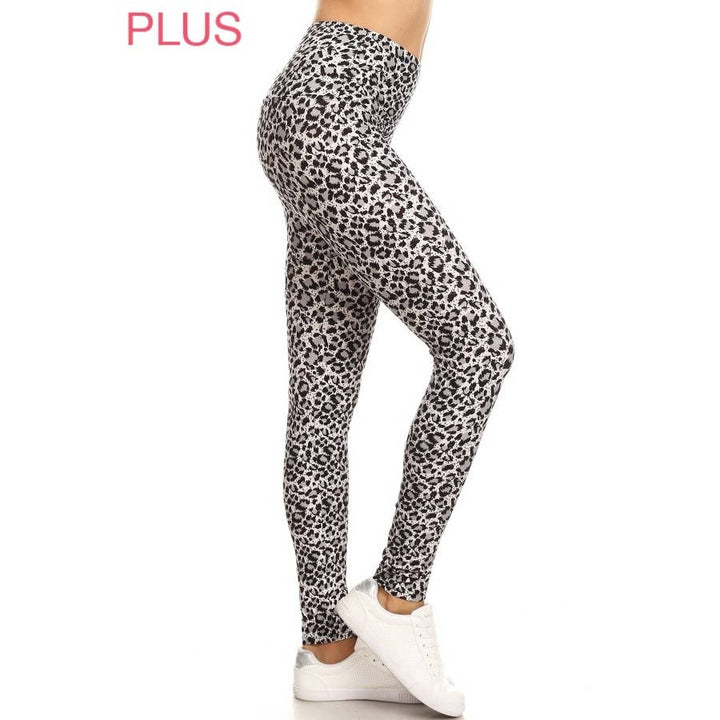 Leggings Depot - Plus Size 5" Band Buttery Soft High Waist Print Leggings