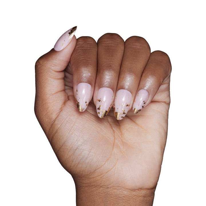 Glamnetic - 24K Press-On Nails|Gold Foil Accent| Short Almond Length