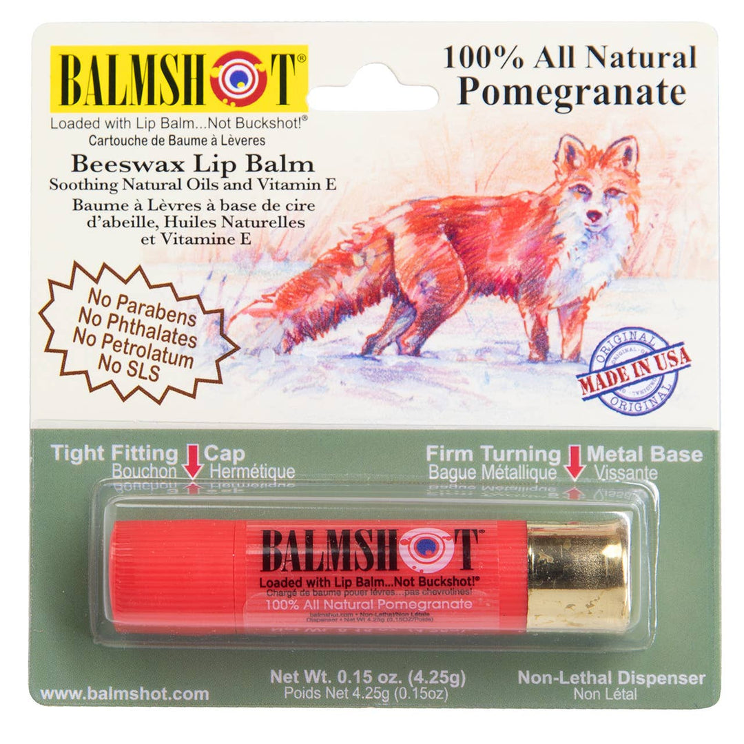 BALMSHOT Lip Balm - Shotgun Shell Lip Balm | Pomegranate | 100% All-Natural