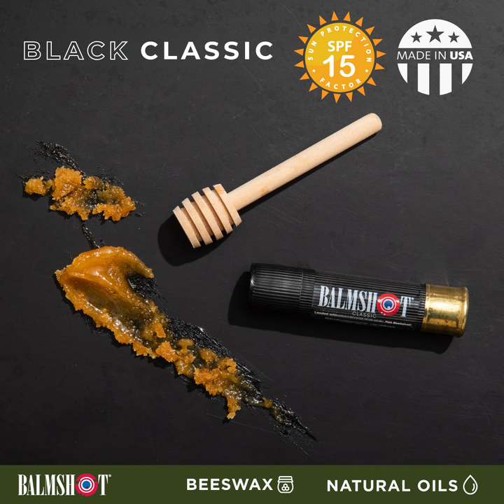 BALMSHOT Lip Balm - Shotgun Shell Lip Balm | "Black" Classic Vanilla | SPF 15
