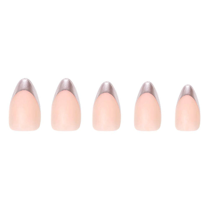 Glamnetic - Mirror Mirror Press-On Nails| Chrome Silver French Tip