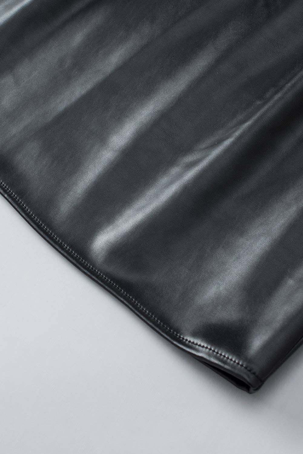Black Faux Leather  Top