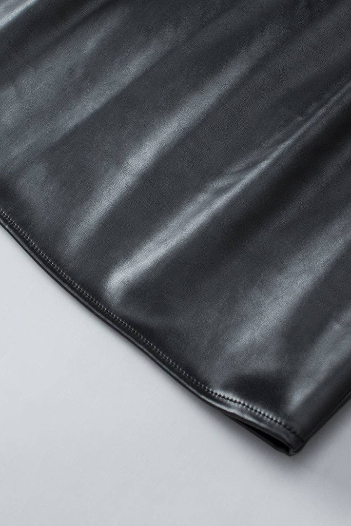 Black Faux Leather  Top