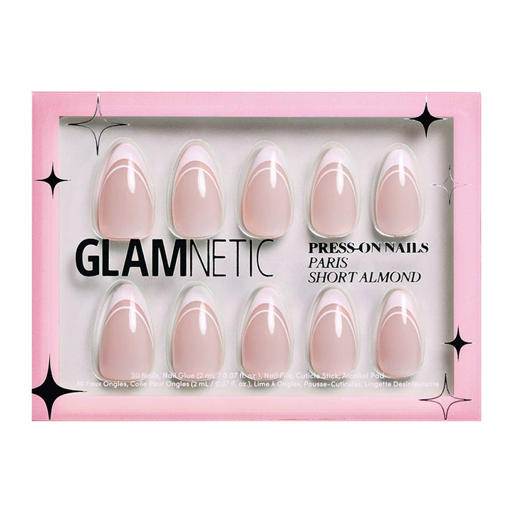Glamnetic - Paris Press-On Nails | Classic French Tip Short Almond
