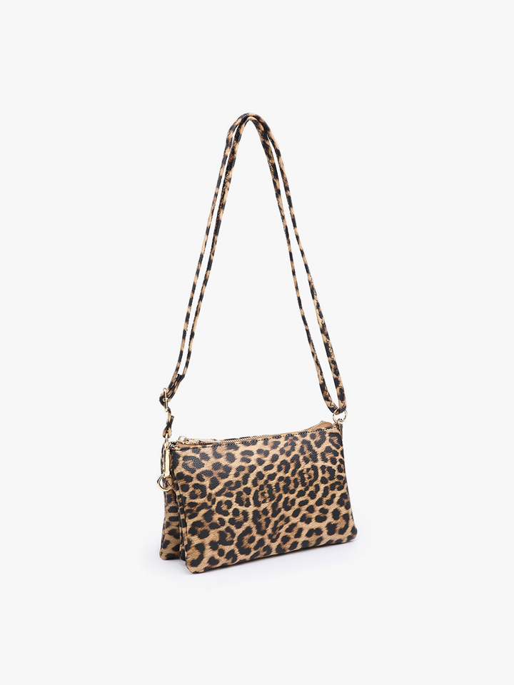 Jen &amp; Co. - Riley Leopard 3 Compartment Crossbody/Wristlet