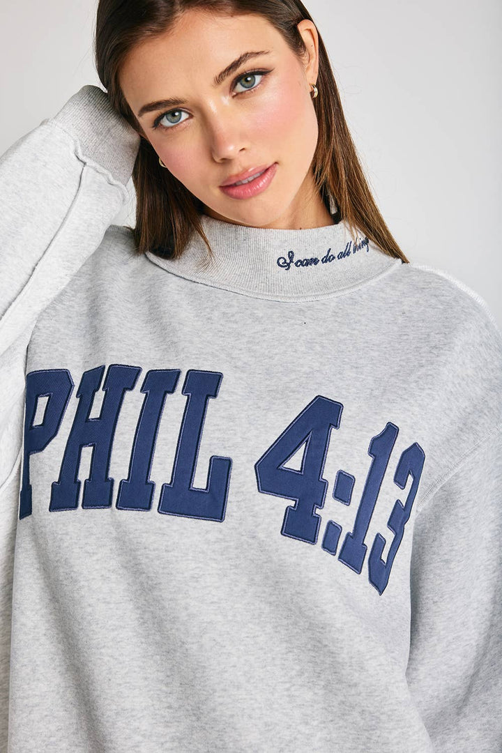 BUCKETLIST INC - IT2594E-PHIL413 | PHIL 4:13 Mock-Neck Sweatshirt