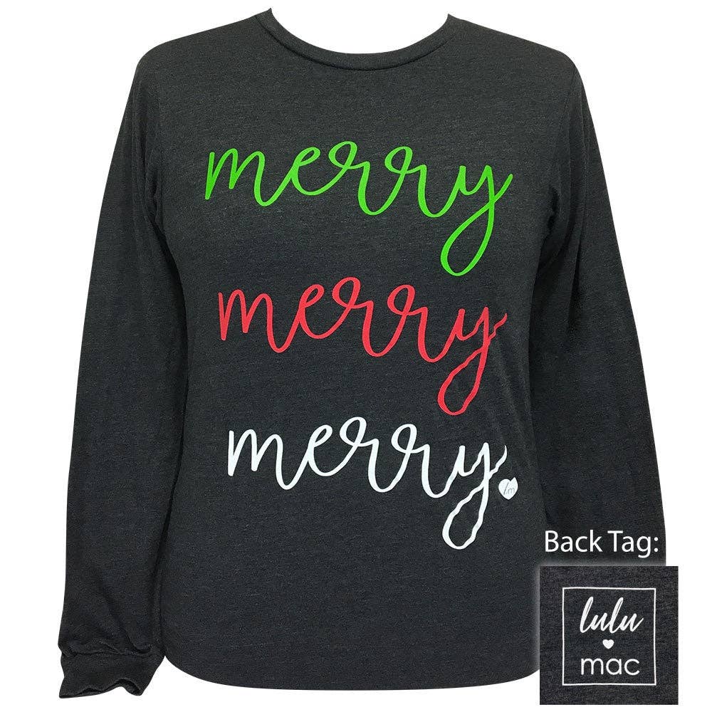 Girlie Girl Originals - Lulu mac-Merry Merry Merry-Dark Grey Heather LS-LM38