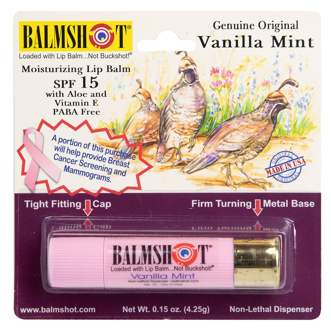 BALMSHOT Lip Balm - Shotgun Shell Lip Balm | Vanilla Mint | SPF 15
