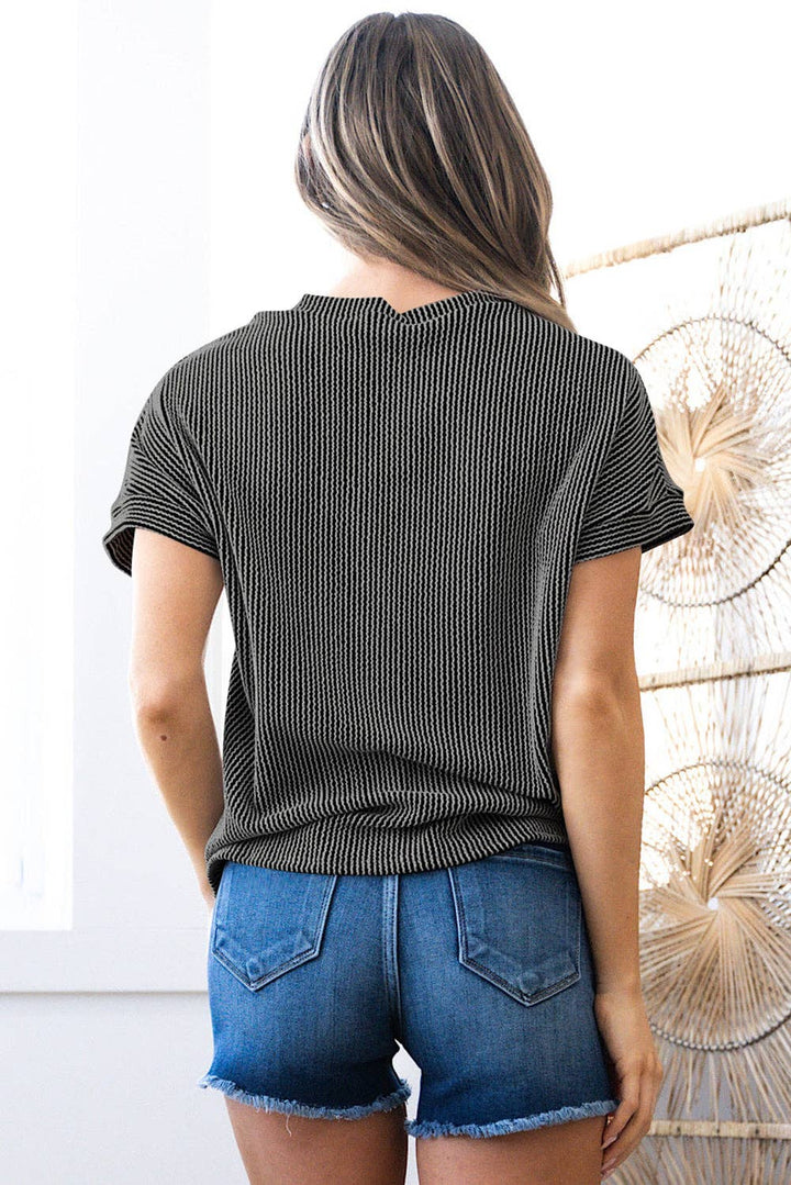 Pink Corded Knit  TEE
