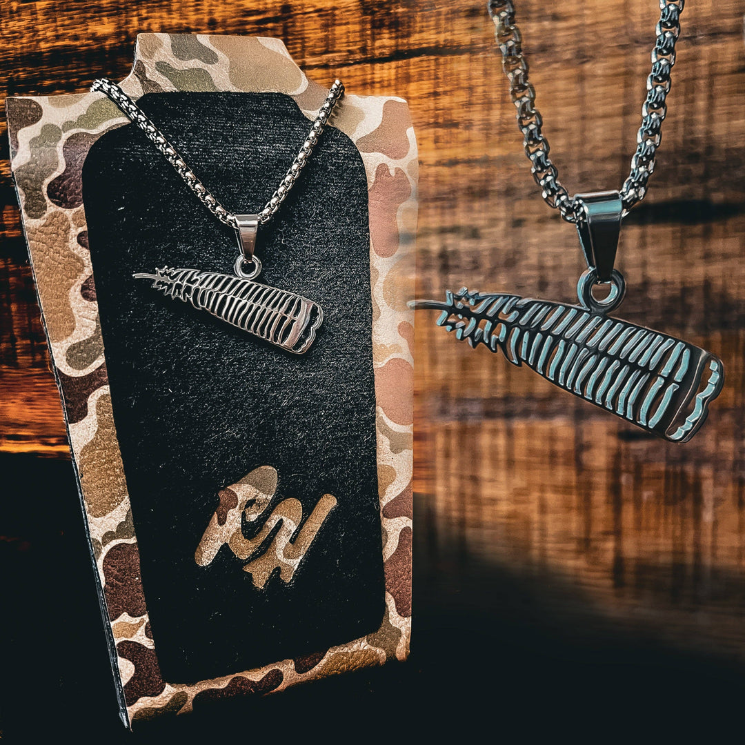 Turkey Feather-Stainless Steel Necklace &amp; Pendant