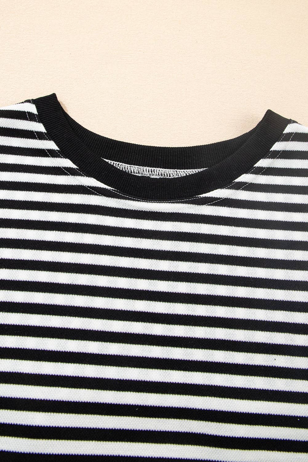 Red Stripe Bow Cutout Back Drop Shoulder Loose Tee